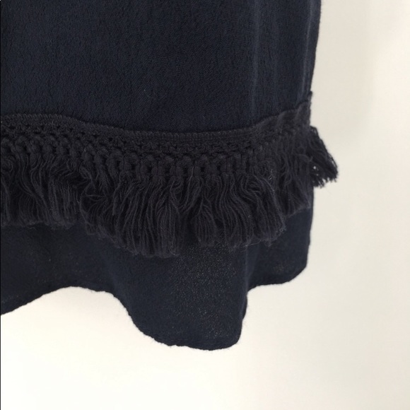 XSP -- Ann Taylor XS Petite Navy Blue Boho Shift Dress - Picture 7 of 9